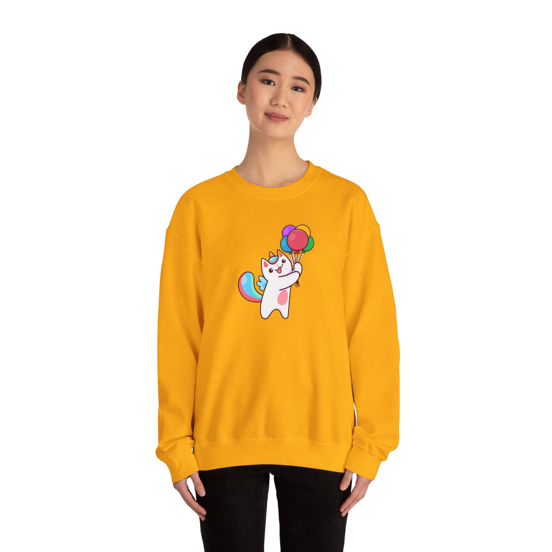 Caticorn and Balloons Unisex Crewneck Sweatshirt