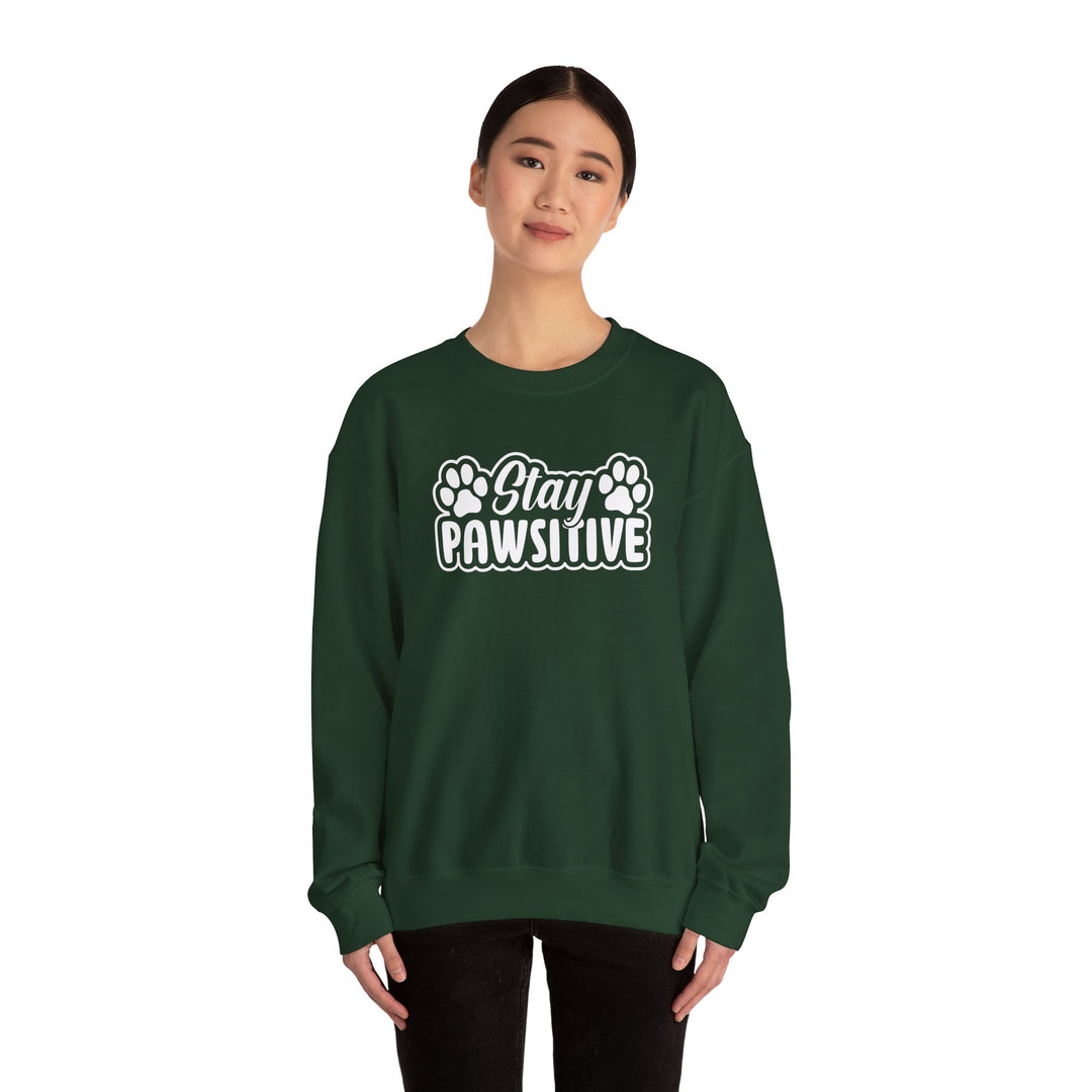Stay Pawsitive Unisex Crewneck Sweatshirt