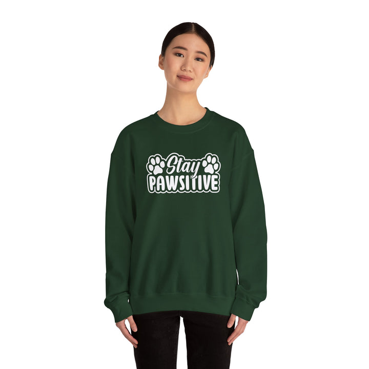 Stay Pawsitive Unisex Crewneck Sweatshirt