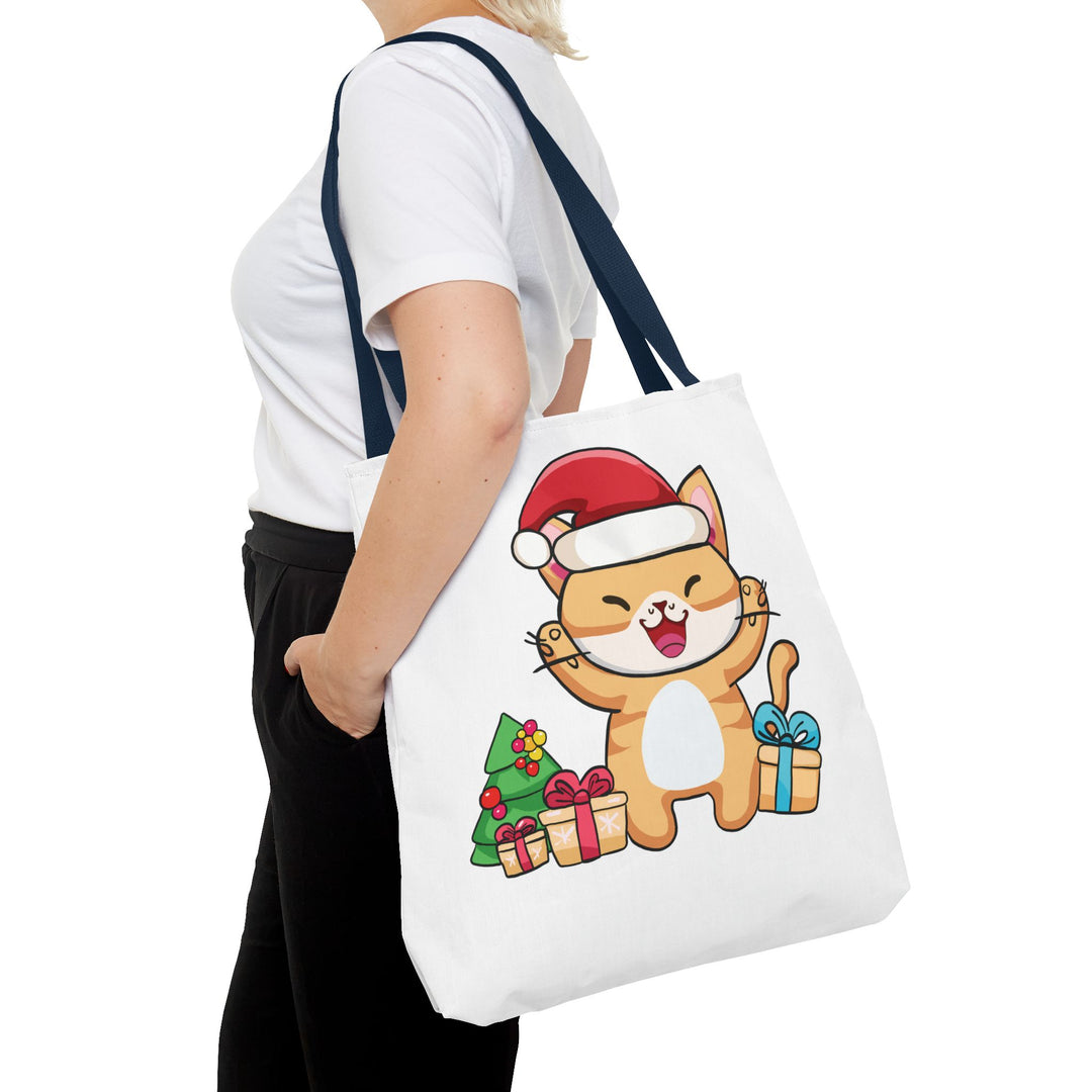 Happy Santa Cat Tote Bag