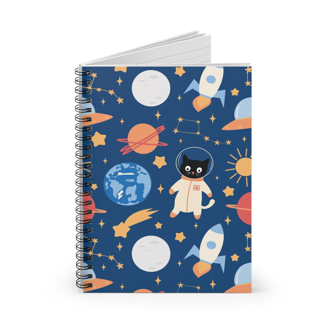 Cats and Planets Spiral Notebook