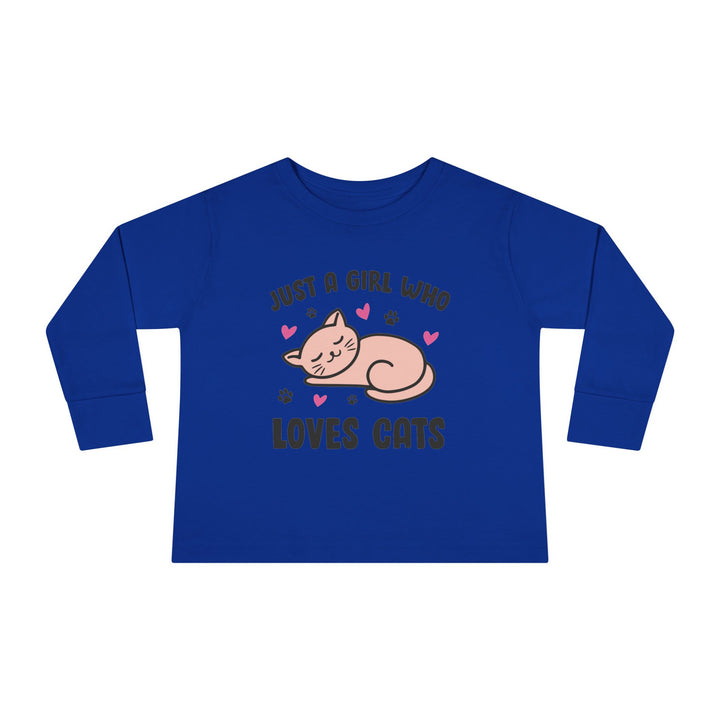 Girl Who Loves Cats Toddler Long Sleeve Tee