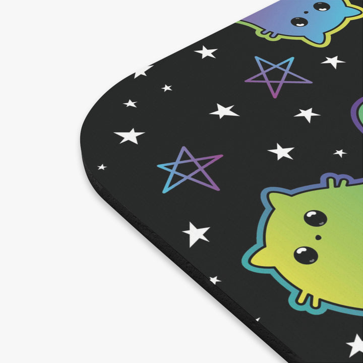 Rainbow Ghost Cat Mouse Pad