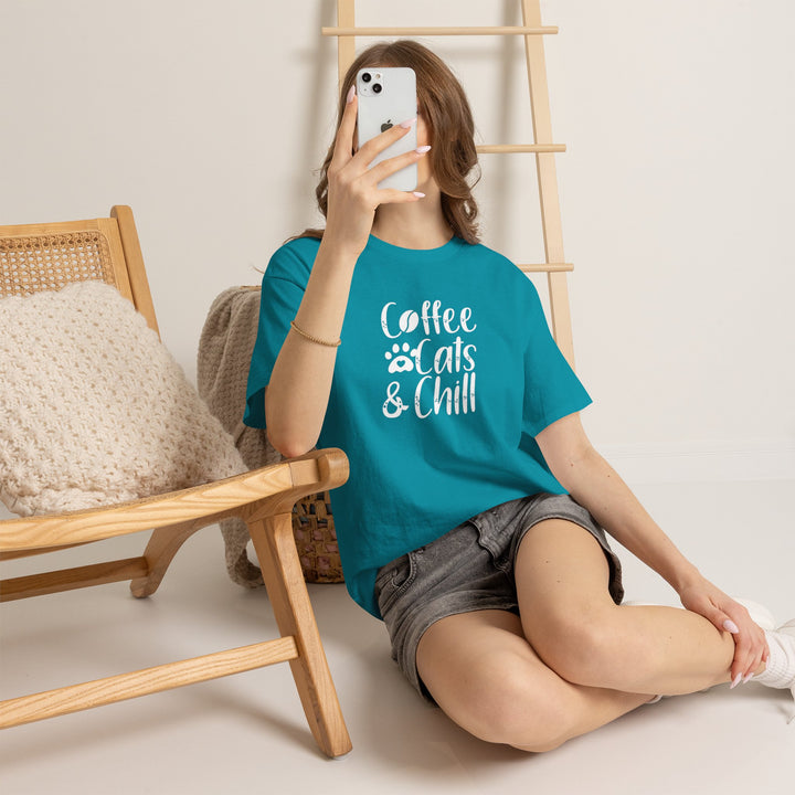 Coffee Cats and Chill Cotton Tee