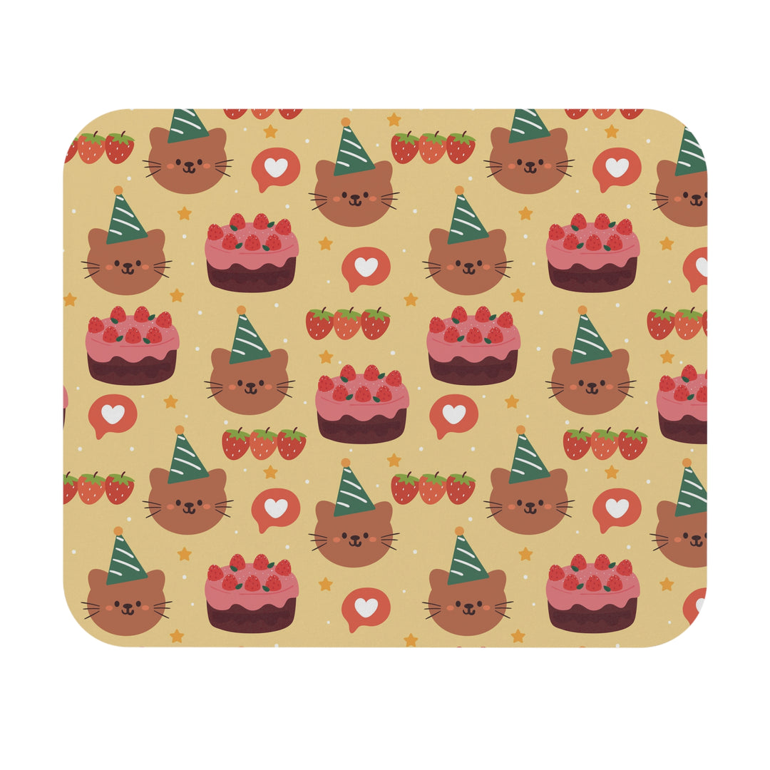Strawberry Cake Cat Mouse Pad