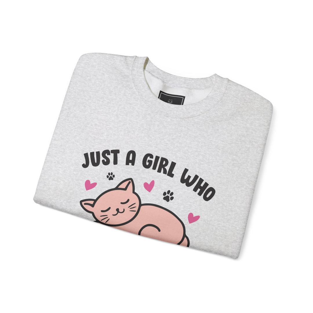 Girl Who Loves Cats Crewneck Sweatshirt