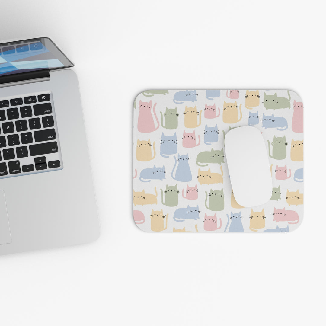 Pastel Cat Mouse Pad