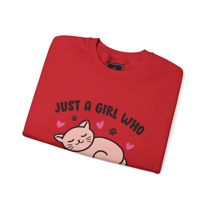 Girl Who Loves Cats Crewneck Sweatshirt