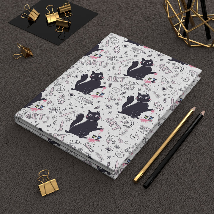 Art Lover Cat Hardcover Journal