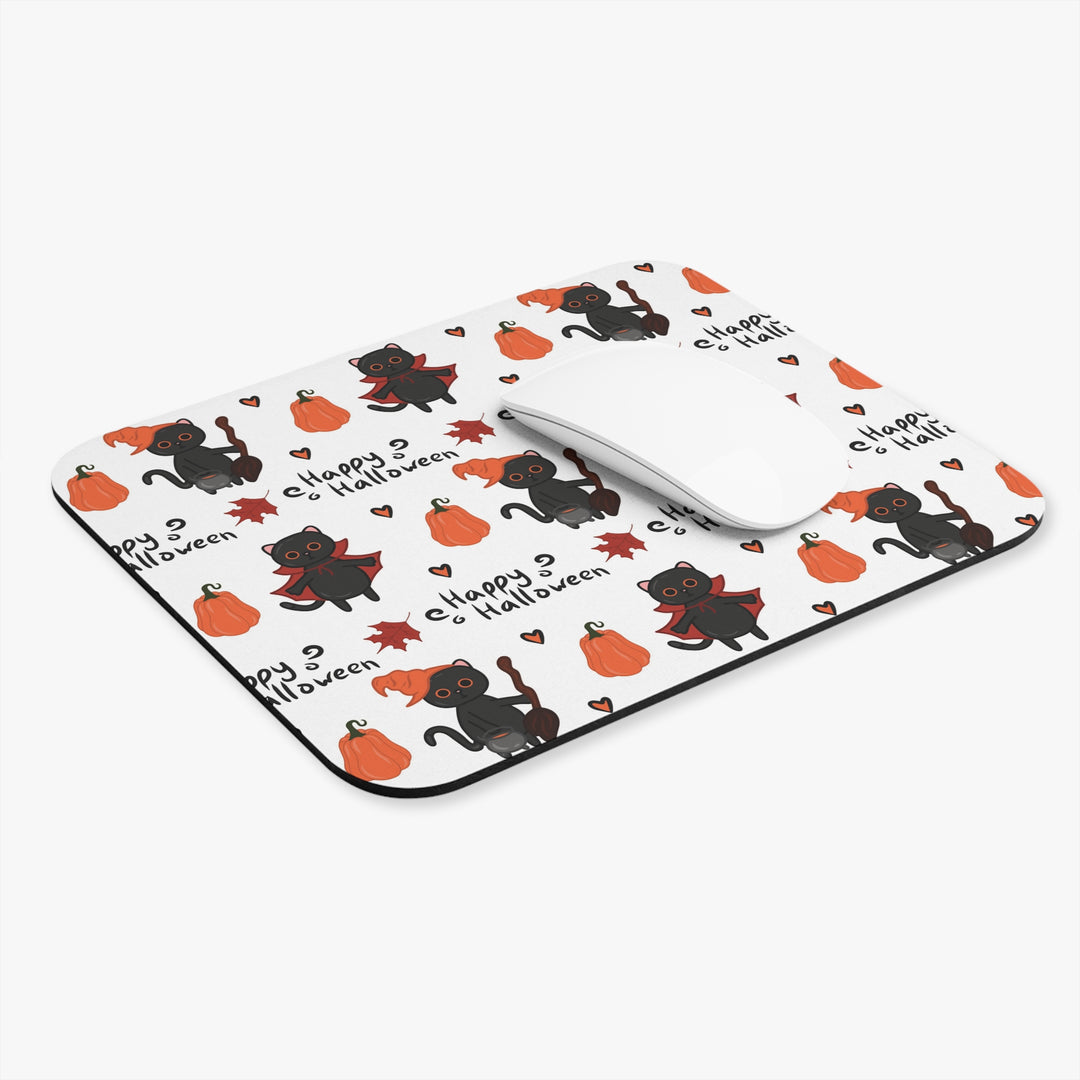 Happy Halloween Black Cat Mouse Pad