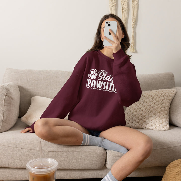 Stay Pawsitive Unisex Crewneck Sweatshirt
