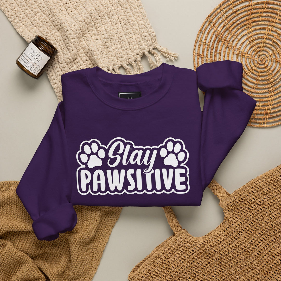 Stay Pawsitive Unisex Crewneck Sweatshirt