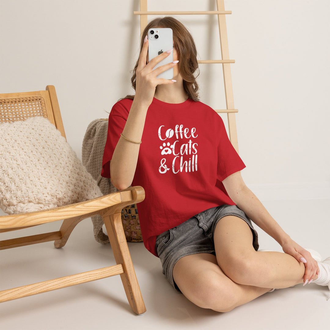 Coffee Cats and Chill Cotton Tee