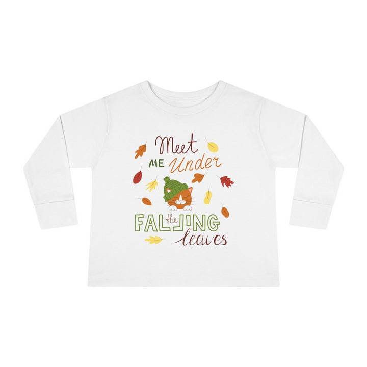 Falling Leaves Kitty Toddler Long Sleeve Tee