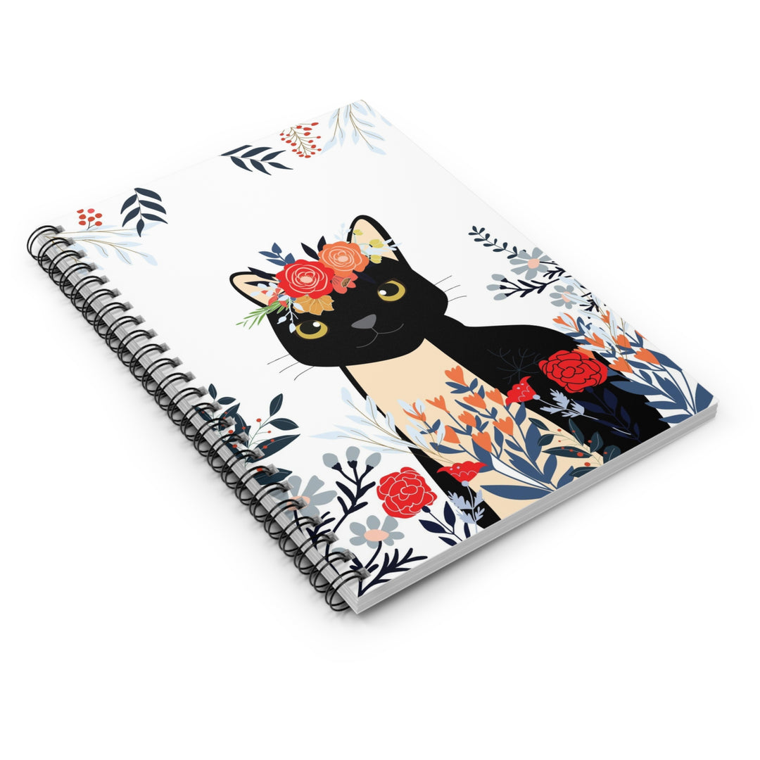 Flower Crown Cat Spiral Notebook