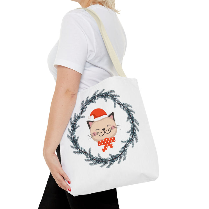 Vintage Christmas Cat Tote Bag
