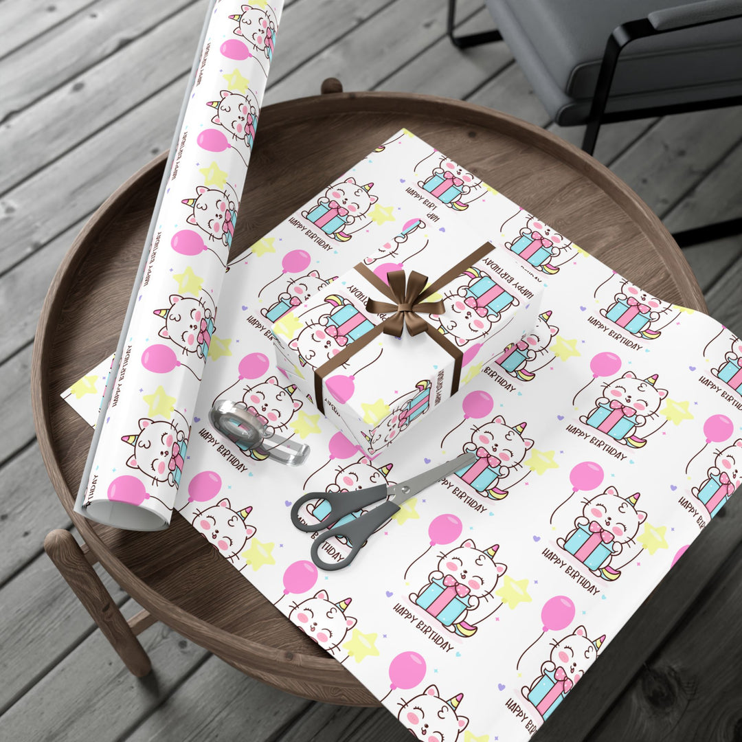 Happy Birthday Cat Gift Wrap