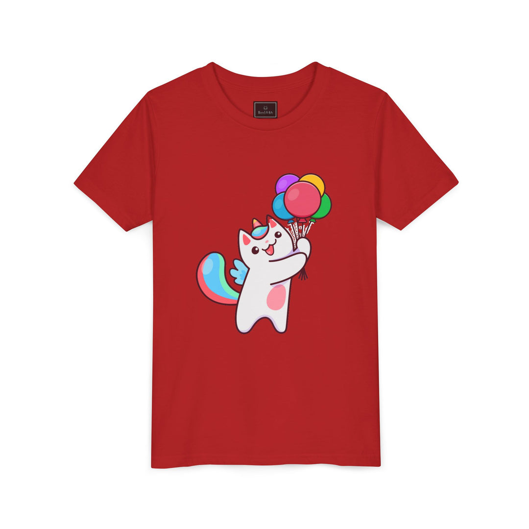 Caticorn and Balloons Youth Short Sleeve Tee