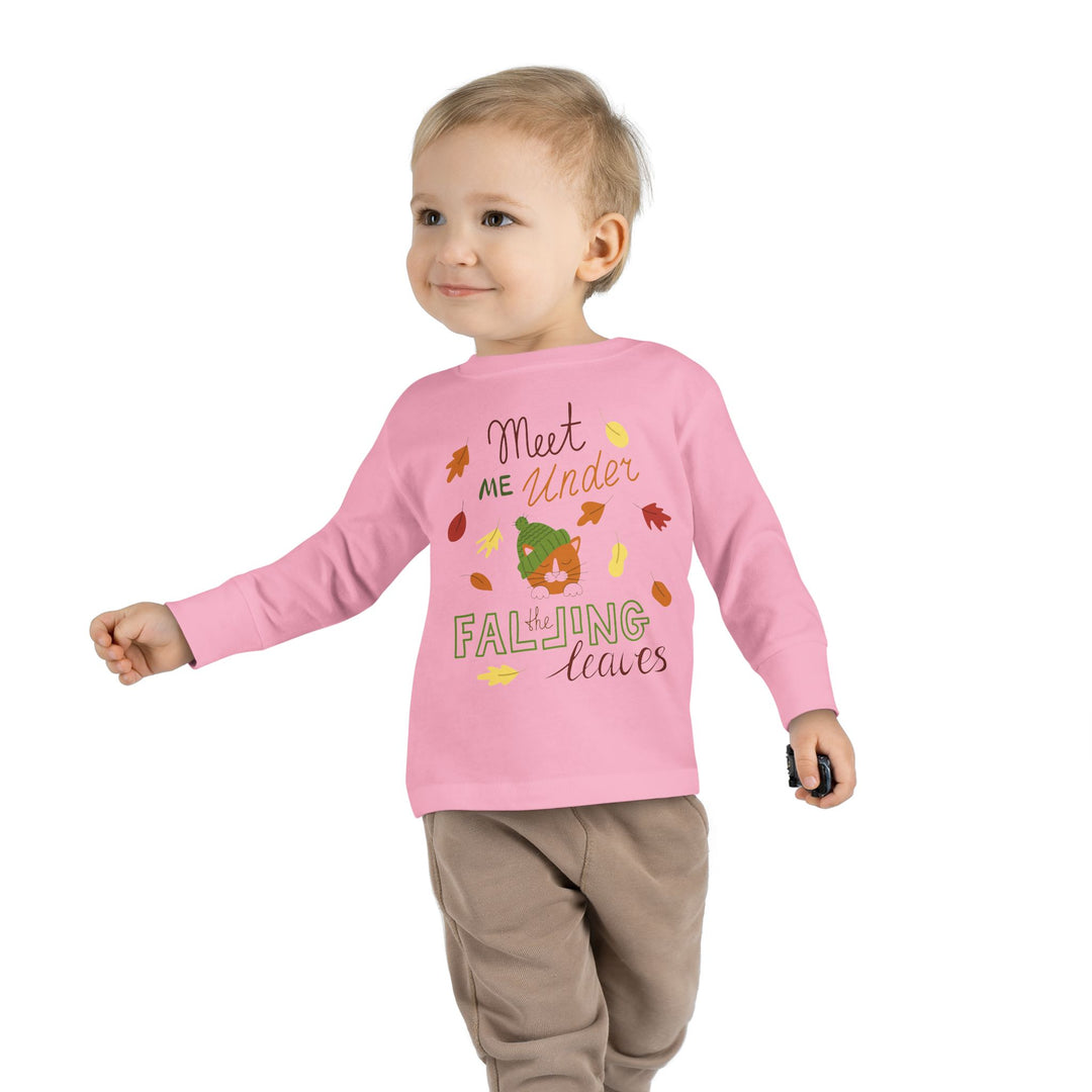 Falling Leaves Kitty Toddler Long Sleeve Tee