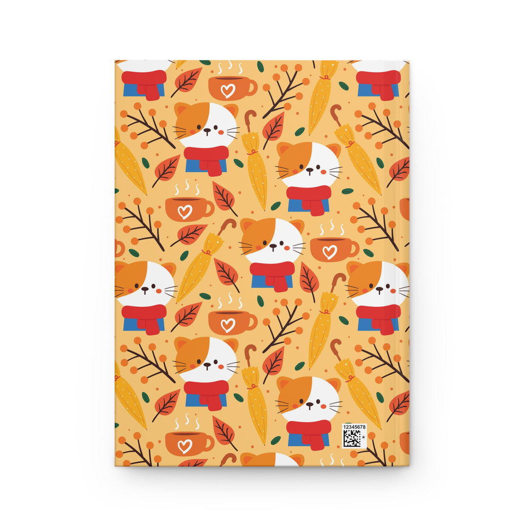 Cozy Fall Cat Hardcover Journal