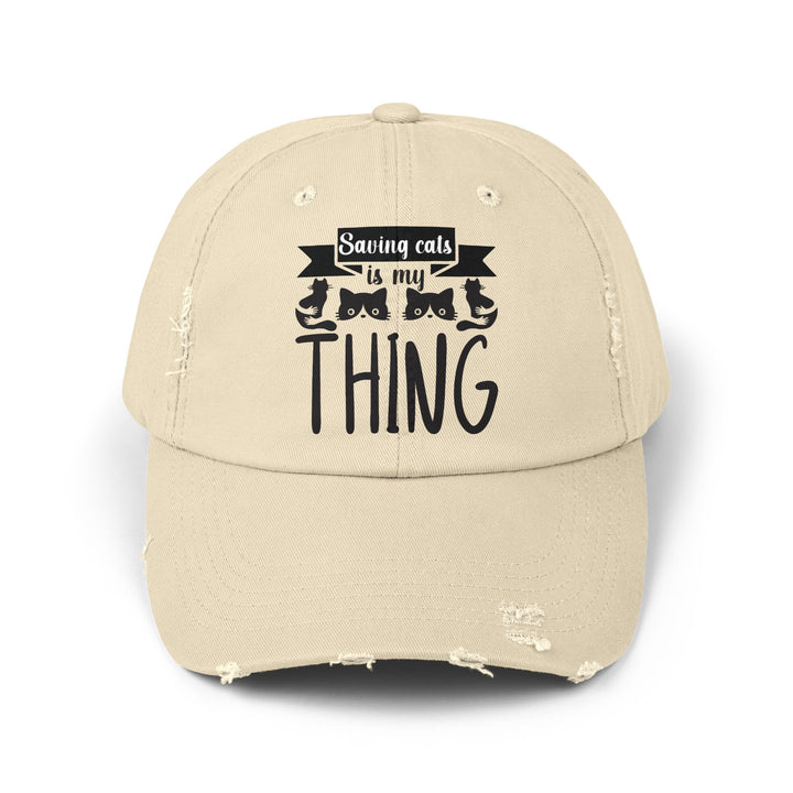 Saving Cats Unisex Distressed Hat
