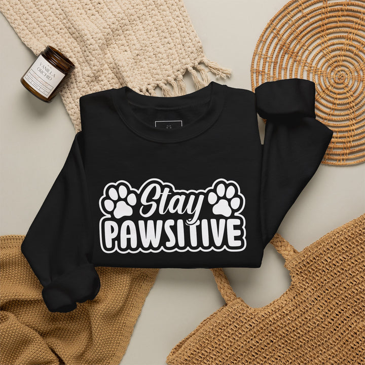 Stay Pawsitive Unisex Crewneck Sweatshirt