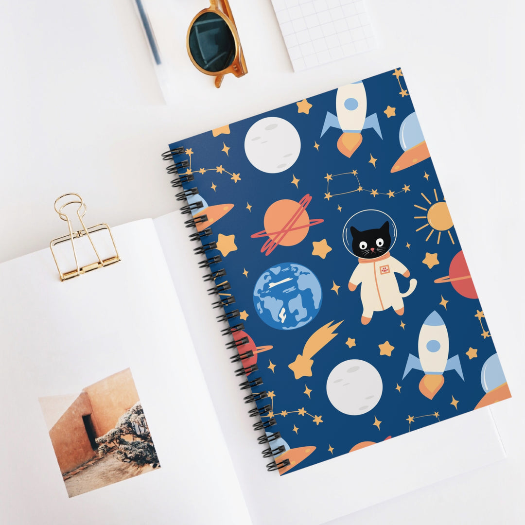 Cats and Planets Spiral Notebook