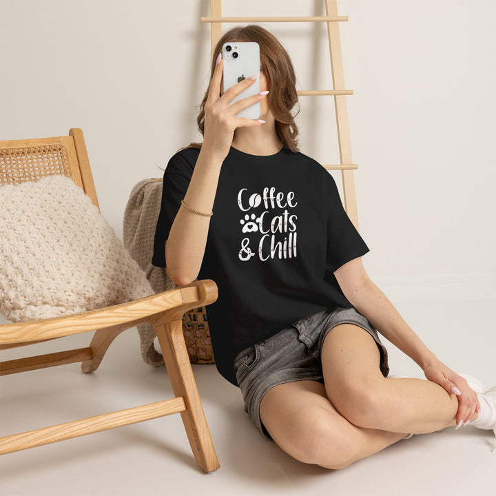 Coffee Cats and Chill Cotton Tee