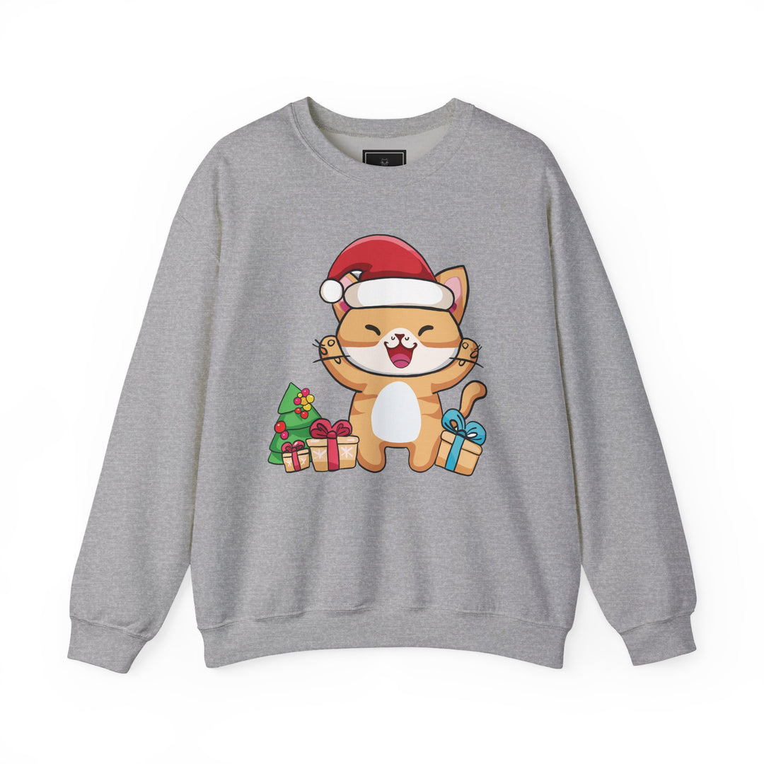 Happy Santa Cat Crewneck Sweatshirt