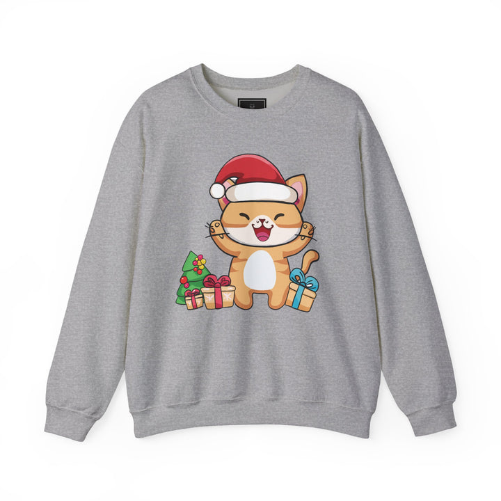Happy Santa Cat Crewneck Sweatshirt