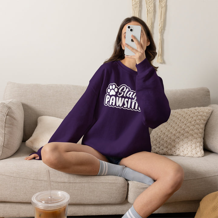 Stay Pawsitive Unisex Crewneck Sweatshirt