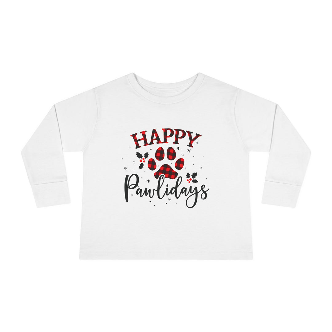 Happy Pawlidays Toddler Long Sleeve Tee