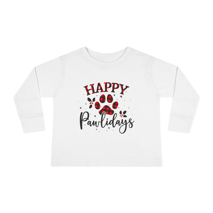 Happy Pawlidays Toddler Long Sleeve Tee