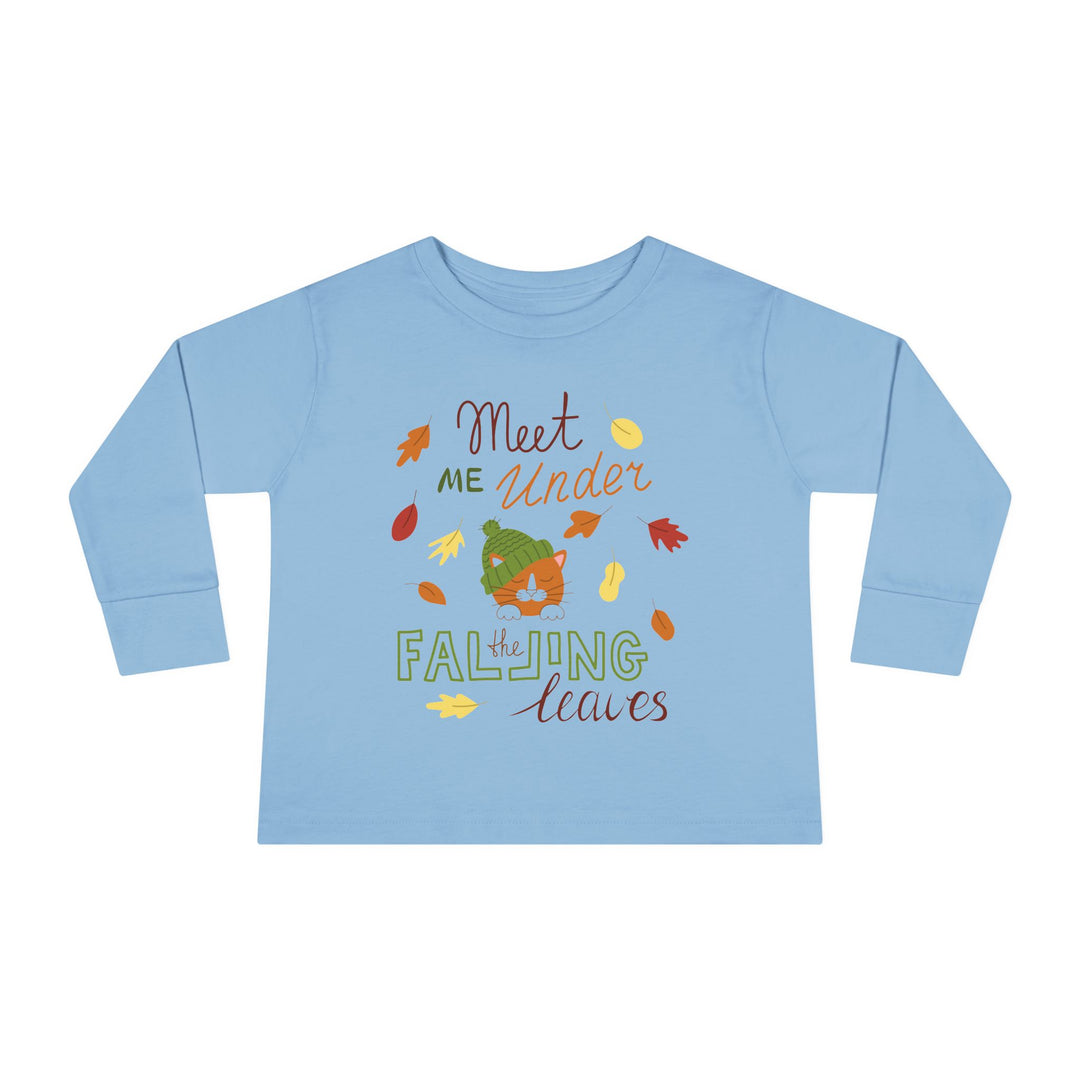 Falling Leaves Kitty Toddler Long Sleeve Tee