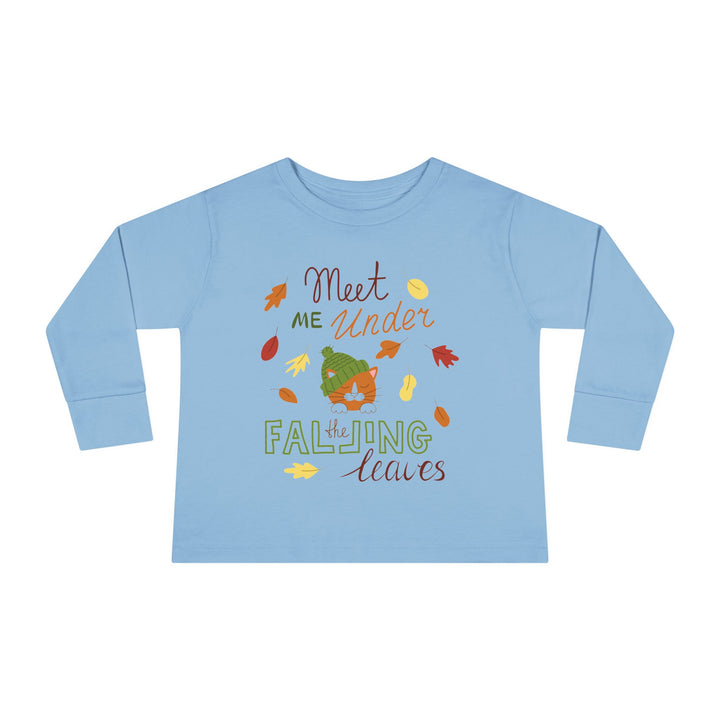 Falling Leaves Kitty Toddler Long Sleeve Tee