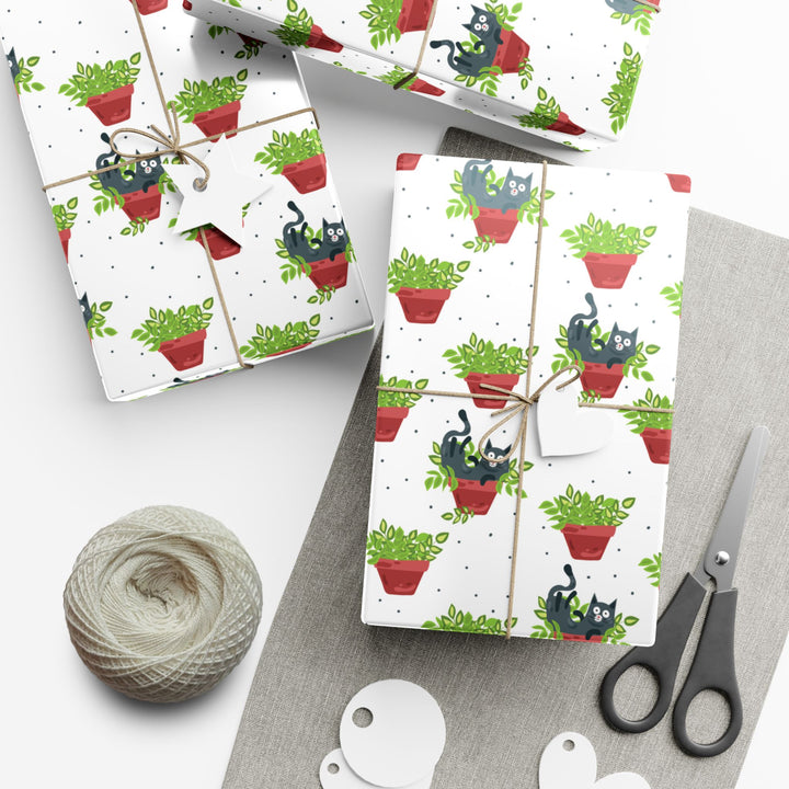 Plant Lover Cat Gift Wrap