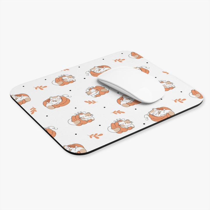 Sleepy Pumpkin Cat Mouse Pad