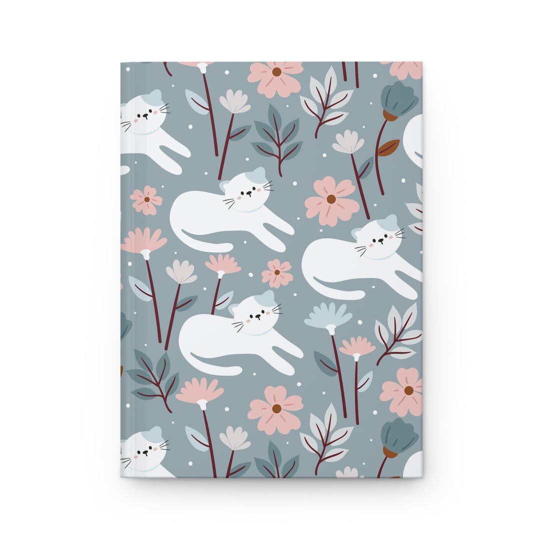 Field of Flowers Cat Hardcover Journal