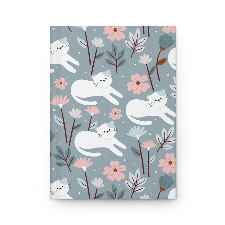 Field of Flowers Cat Hardcover Journal