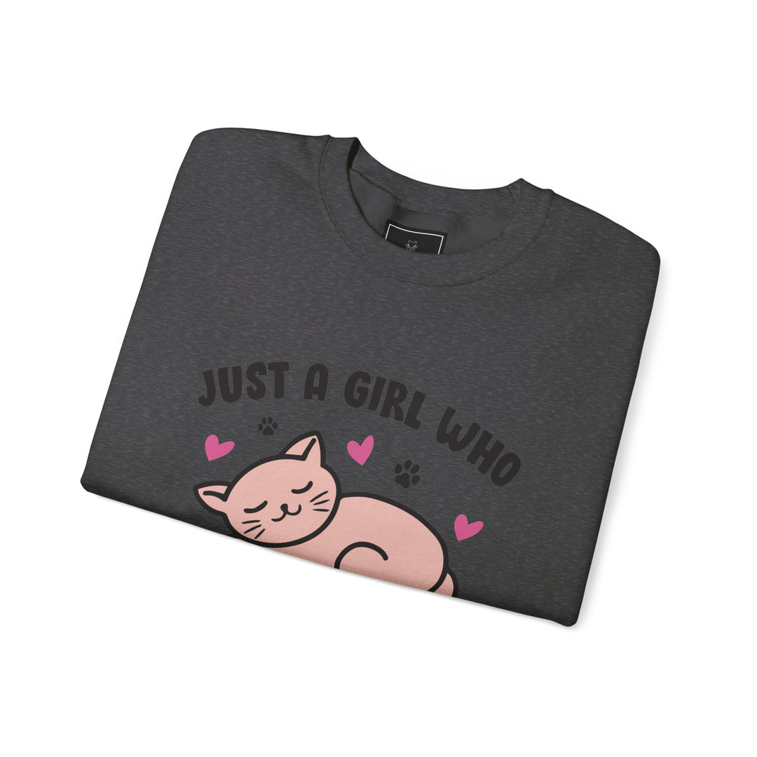 Girl Who Loves Cats Crewneck Sweatshirt