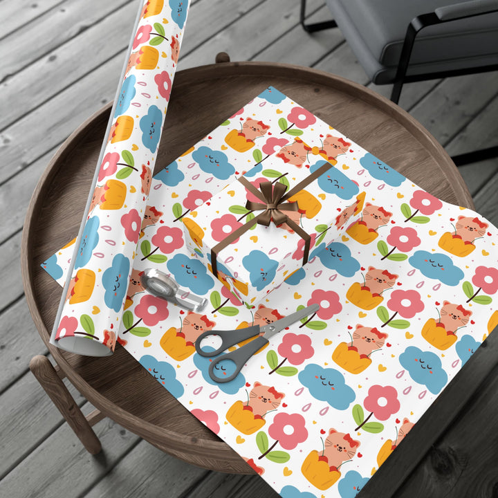 Raindrop Cats Gift Wrap