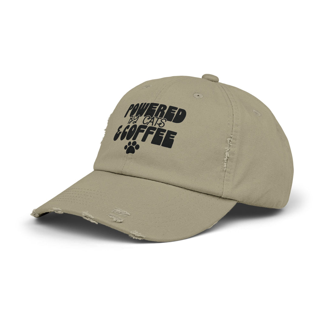 Cats and Coffee Unisex Distressed Hat