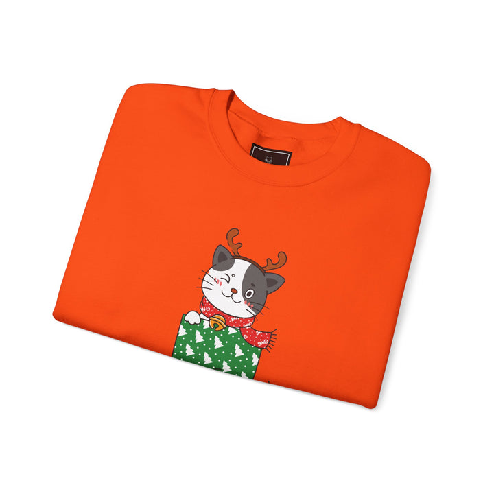 Gift Wrapped Cat Crewneck Sweatshirt