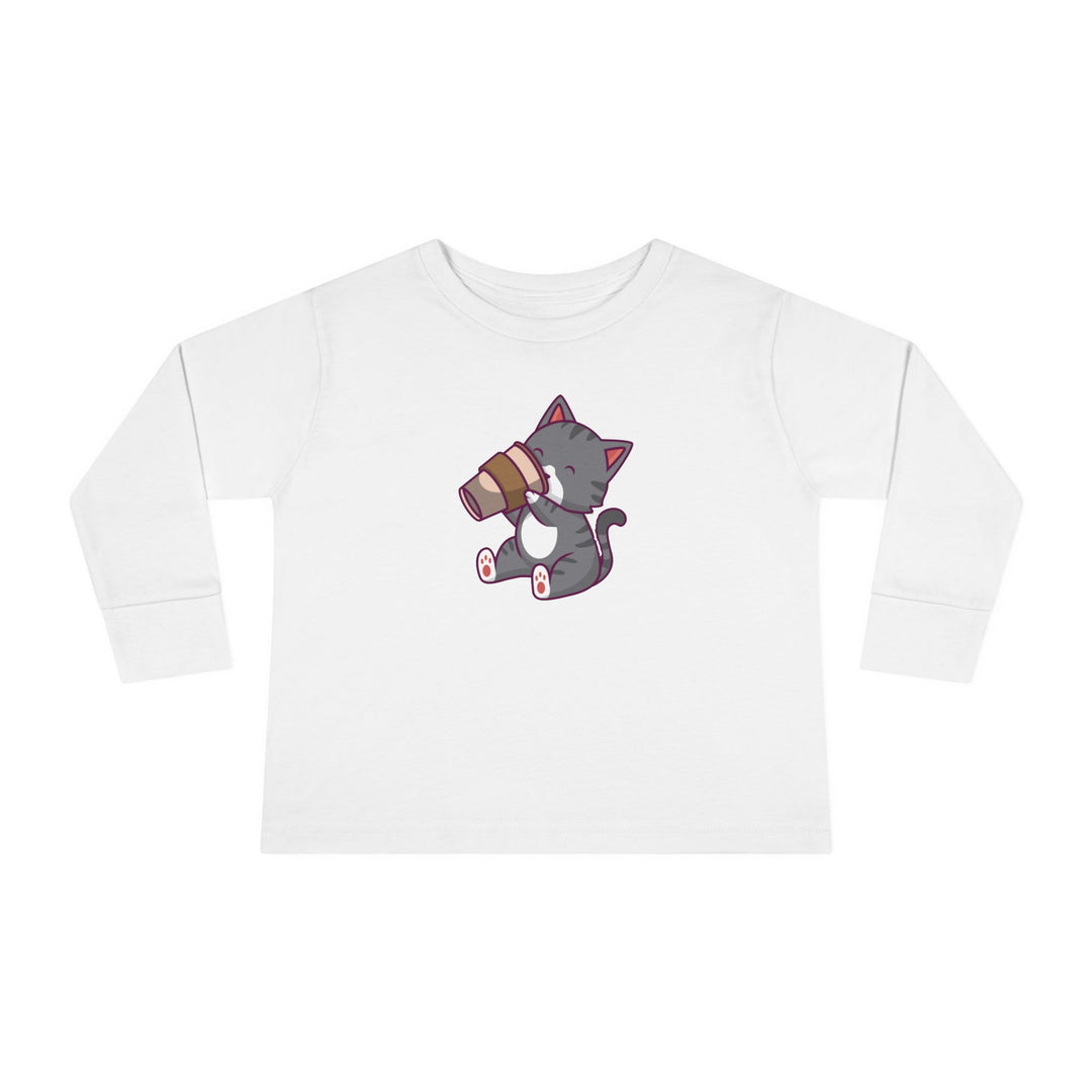 Coffee Kitty Toddler Long Sleeve Tee
