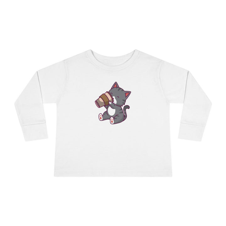 Coffee Kitty Toddler Long Sleeve Tee