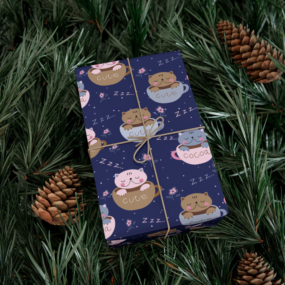 Coffee Lover Cat Gift Wrap