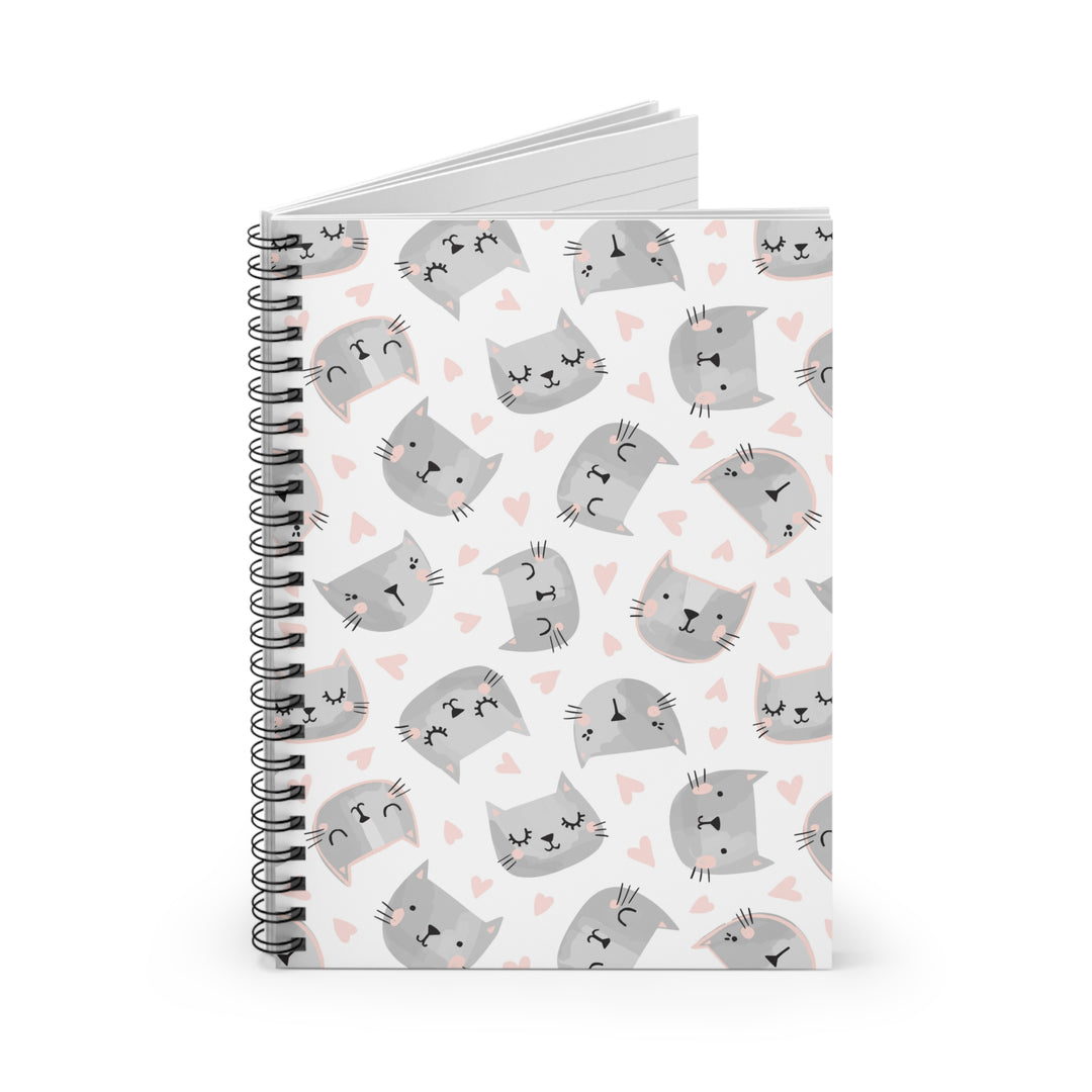 Sweet Gray Kitty Spiral Notebook
