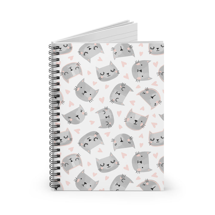 Sweet Gray Kitty Spiral Notebook