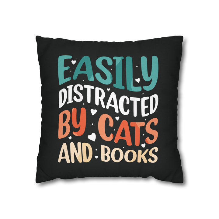 Cats and Books Square Pillow