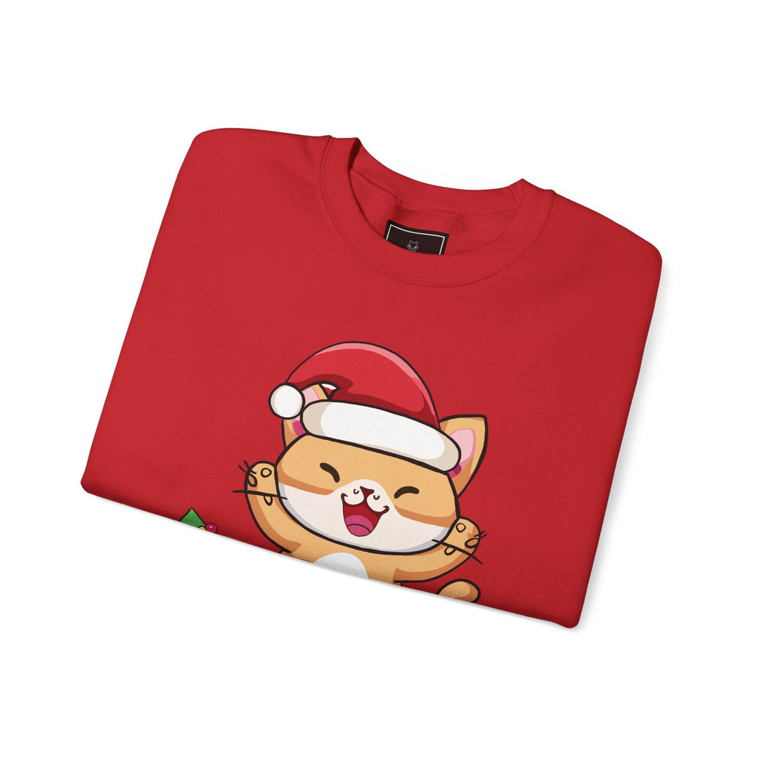 Happy Santa Cat Crewneck Sweatshirt